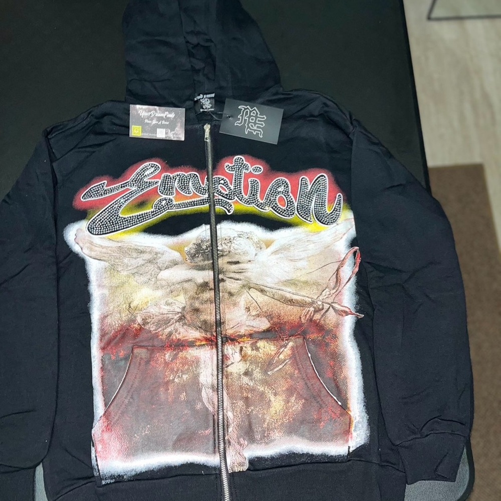 Mixed Emotion Black Rhinestone Hoodie